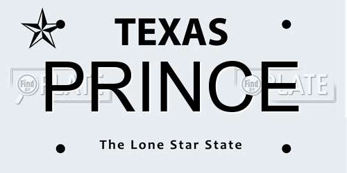 PRINCE Texas License Plate