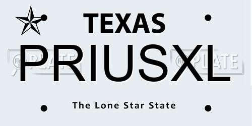 PRIUSXL Texas License Plate
