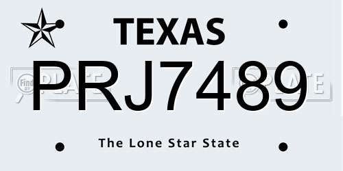 PRJ7489 Texas License Plate