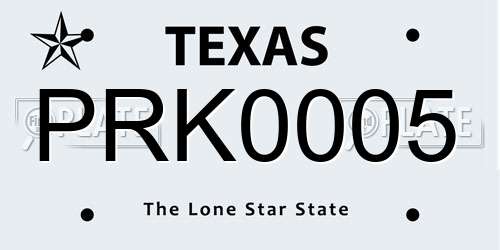PRK0005 Texas License Plate