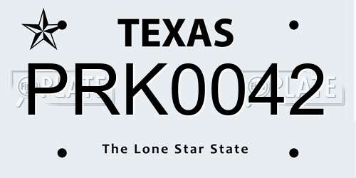 PRK0042 Texas License Plate