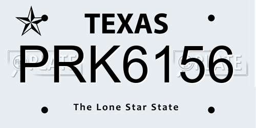 PRK6156 Texas License Plate