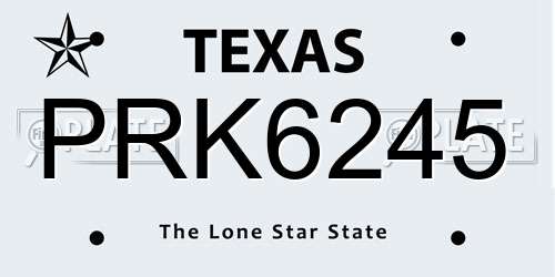 PRK6245 Texas License Plate