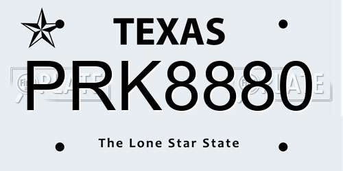 PRK8880 Texas License Plate