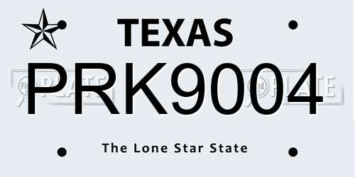 PRK9004 Texas License Plate