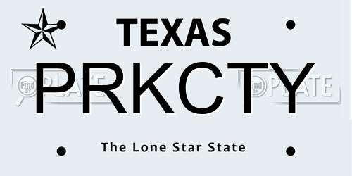 PRKCTY Texas License Plate