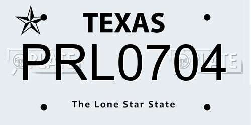 PRL0704 Texas License Plate