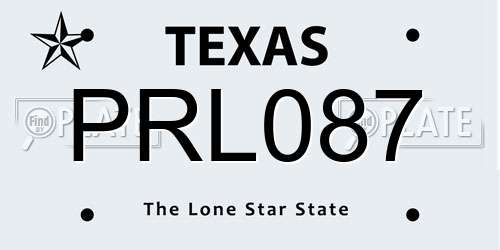 PRL087 Texas License Plate