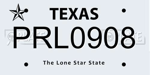 PRL0908 Texas License Plate