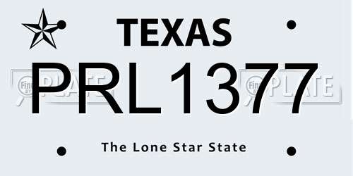 PRL1377 Texas License Plate