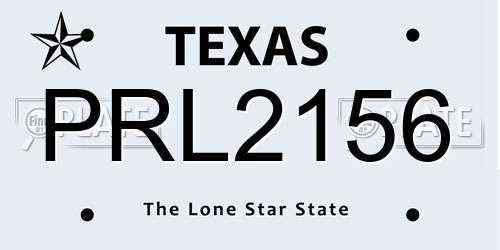 PRL2156 Texas License Plate