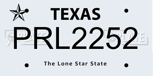 PRL2252 Texas License Plate