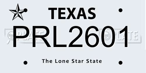 PRL2601 Texas License Plate