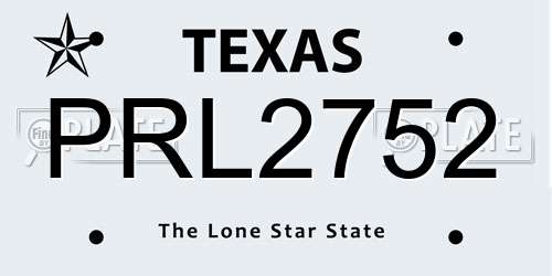 PRL2752 Texas License Plate