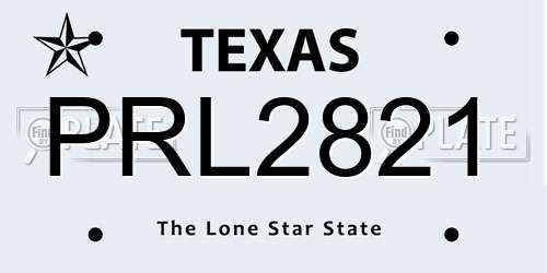 PRL2821 Texas License Plate