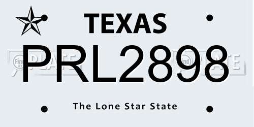 PRL2898 Texas License Plate