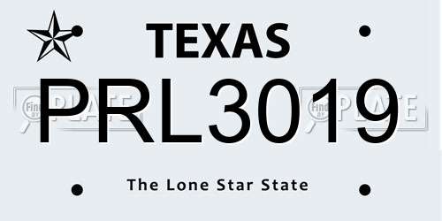 PRL3019 Texas License Plate
