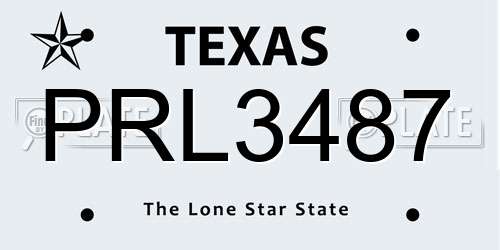 PRL3487 Texas License Plate