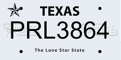 PRL3864 Texas License Plate