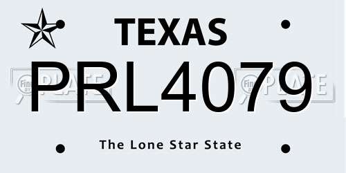 PRL4079 Texas License Plate