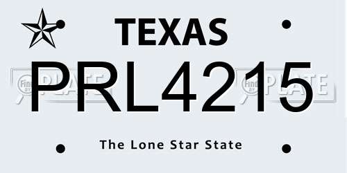 PRL4215 Texas License Plate