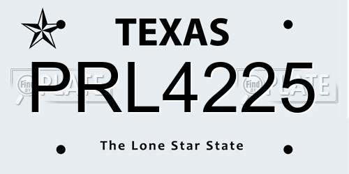 PRL4225 Texas License Plate