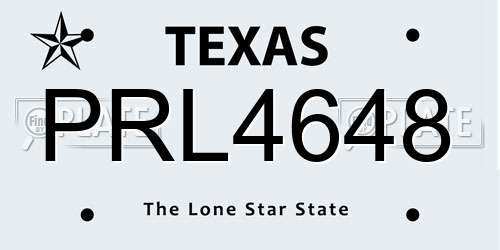 PRL4648 Texas License Plate
