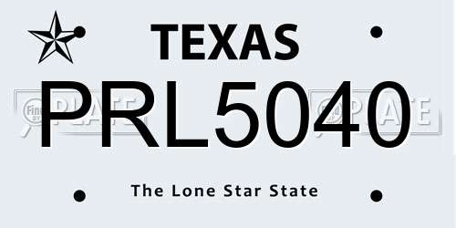 PRL5040 Texas License Plate
