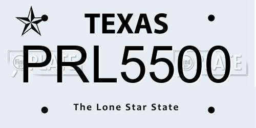 PRL5500 Texas License Plate