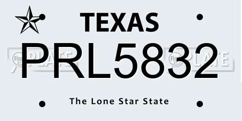 PRL5832 Texas License Plate