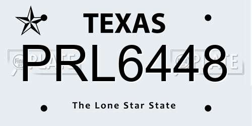 PRL6448 Texas License Plate