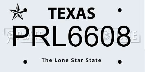 PRL6608 Texas License Plate