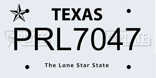 PRL7047 Texas License Plate