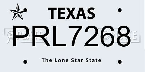 PRL7268 Texas License Plate