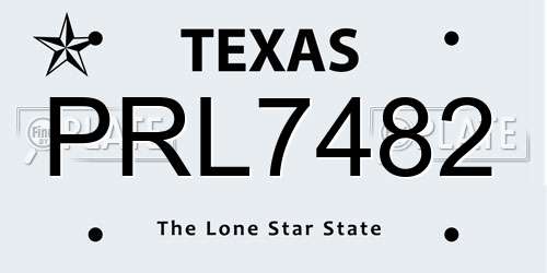 PRL7482 Texas License Plate