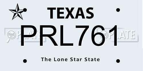 PRL761 Texas License Plate