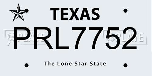 PRL7752 Texas License Plate