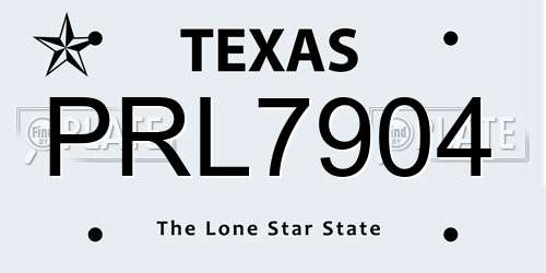 PRL7904 Texas License Plate