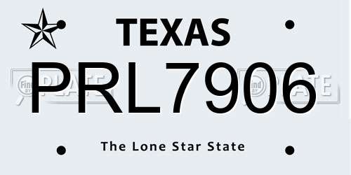 PRL7906 Texas License Plate