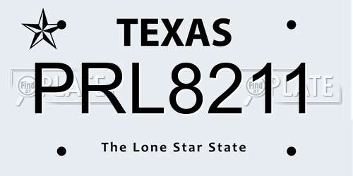 PRL8211 Texas License Plate