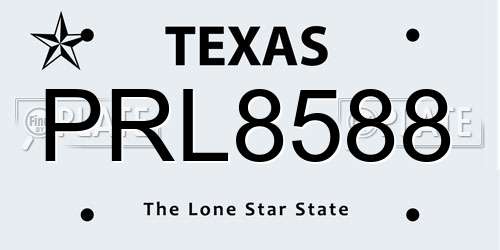 PRL8588 Texas License Plate