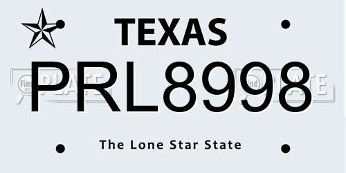 PRL8998 Texas License Plate