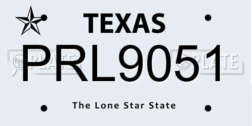 PRL9051 Texas License Plate