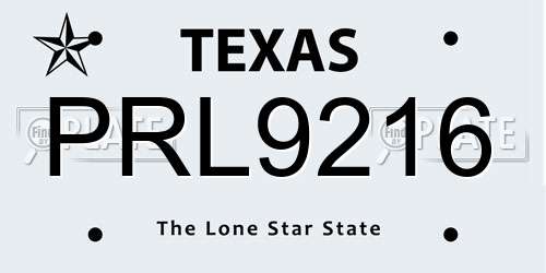PRL9216 Texas License Plate