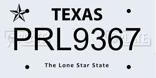 PRL9367 Texas License Plate