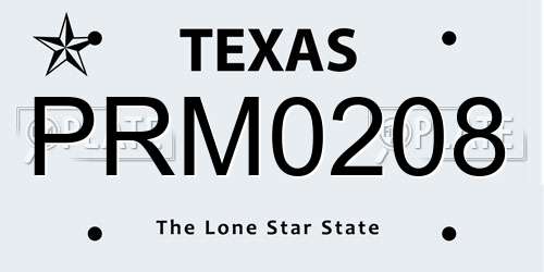 PRM0208 Texas License Plate