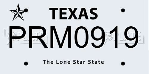 PRM0919 Texas License Plate