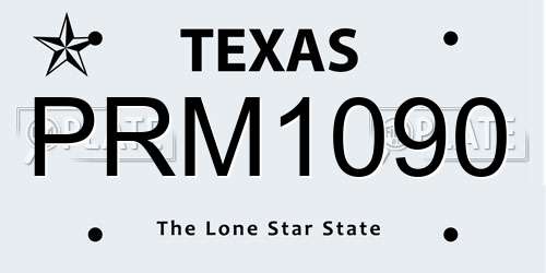 PRM1090 Texas License Plate