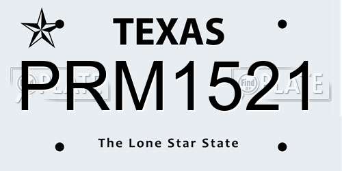 PRM1521 Texas License Plate