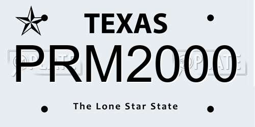 PRM2000 Texas License Plate